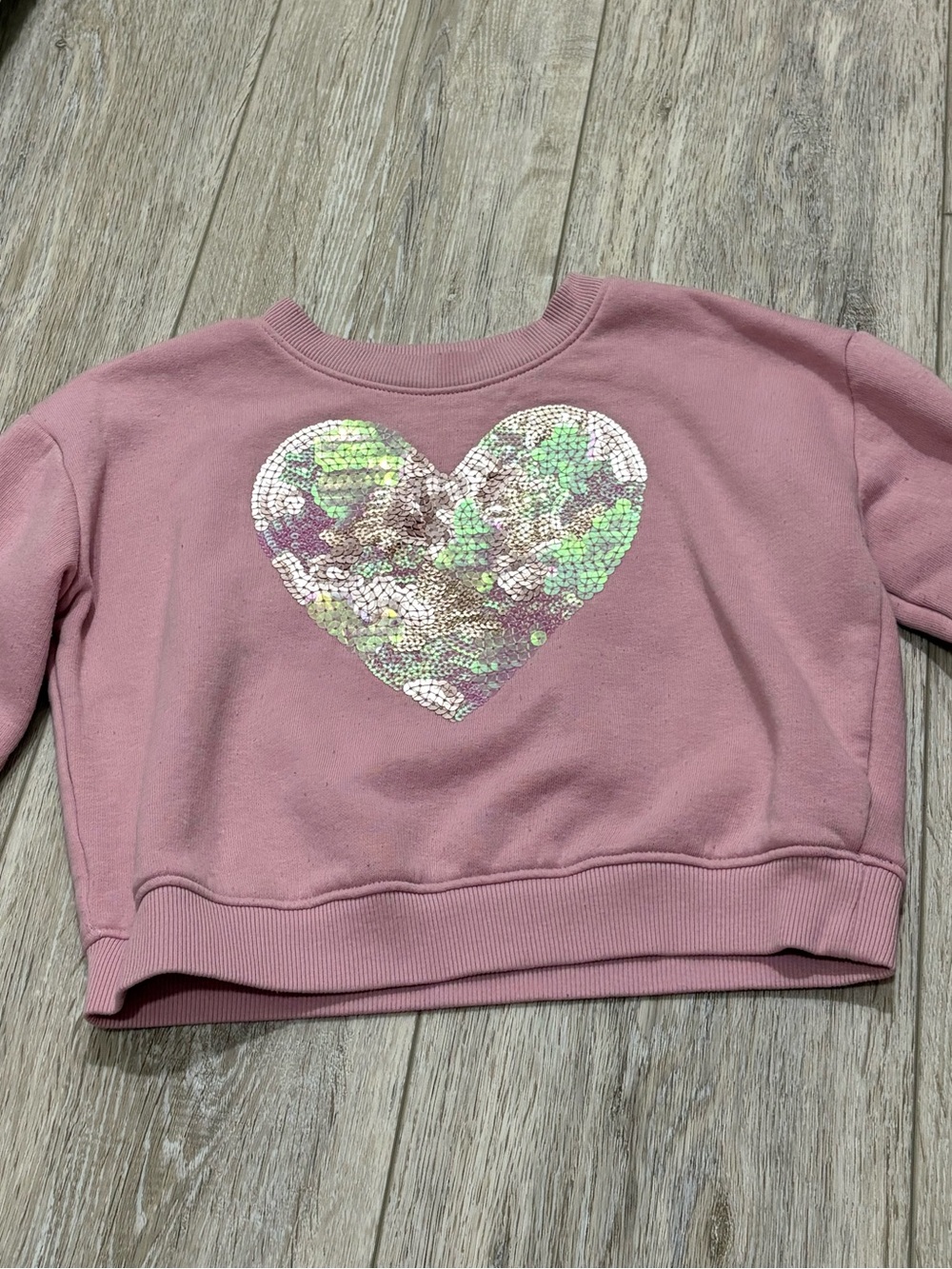 JUMPING BEANS | Pink Heart Sequin Sweatshirt